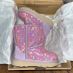 Toddler girls purple sequence UGG boots size 6